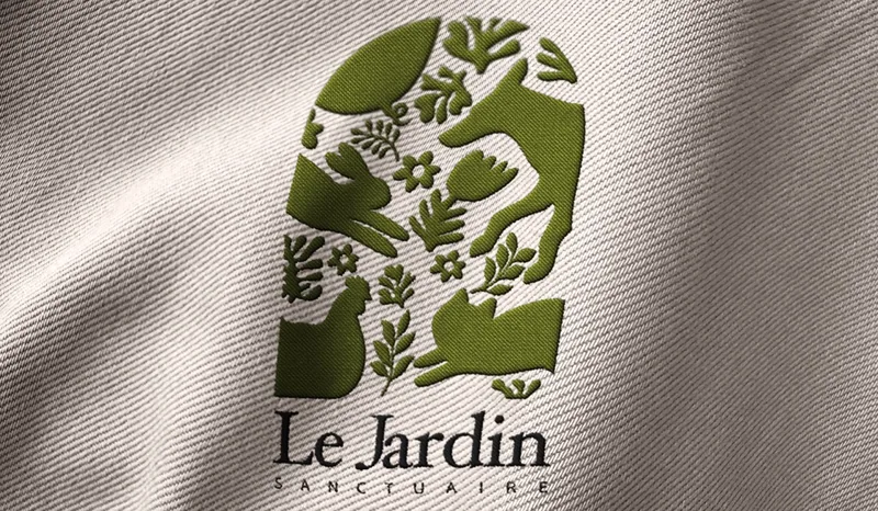 Le Jardin Sanctuaire — embroidered botanical logo