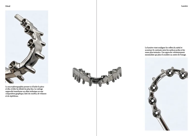 Dental prosthetics — minimalist editorial layout on white